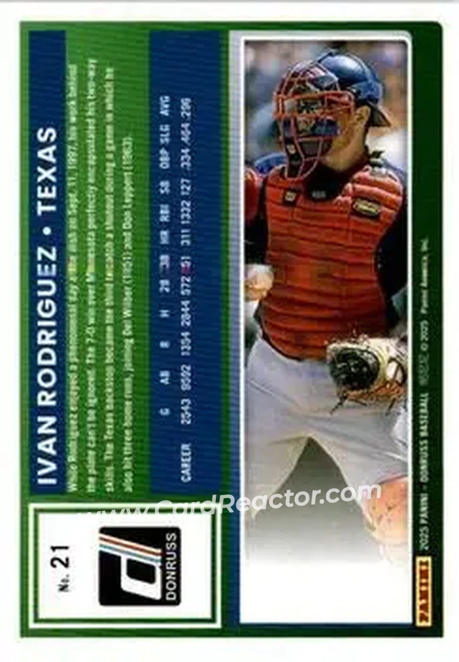 Back of Ivan Rodriguez