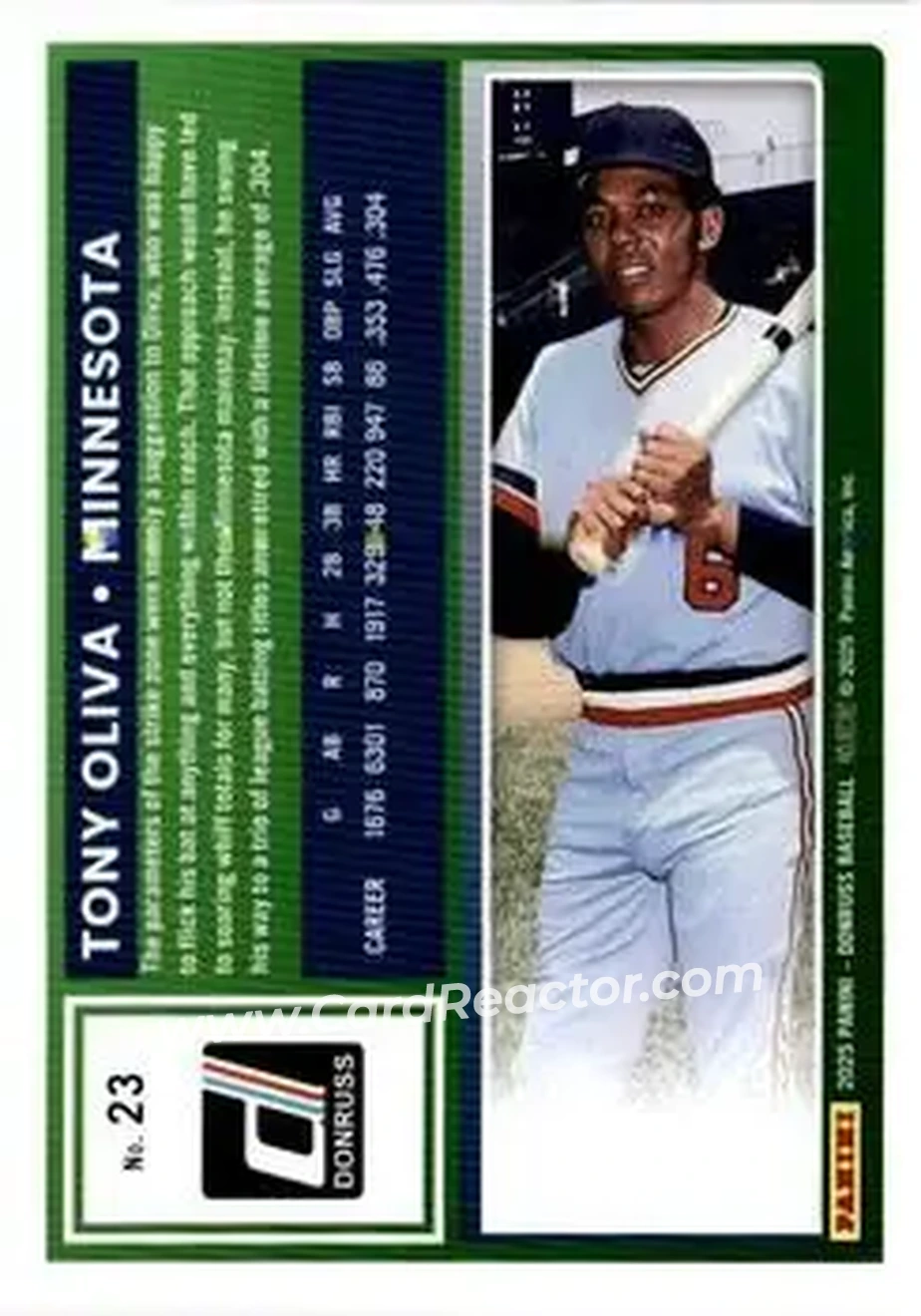 Back of Tony Oliva