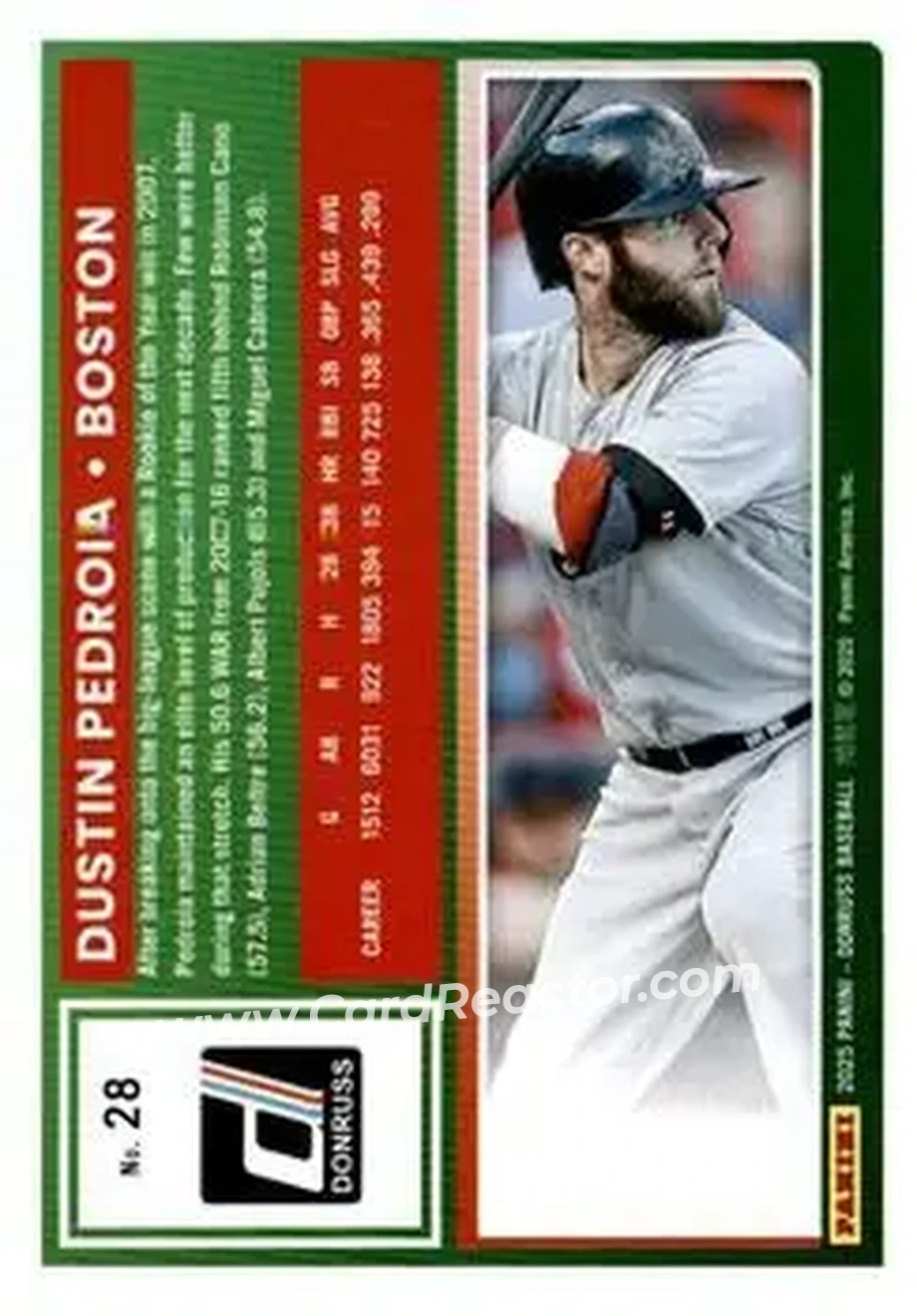 Back of Dustin Pedroia