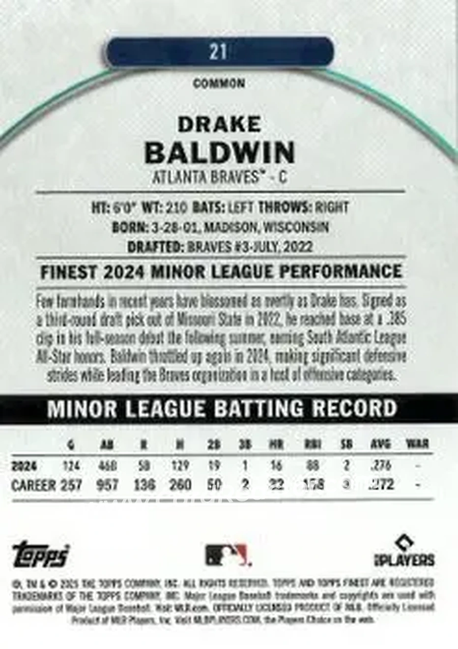 Back of Drake Baldwin