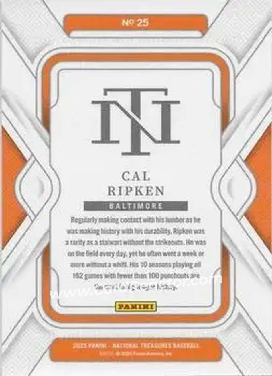 Back of Cal Ripken