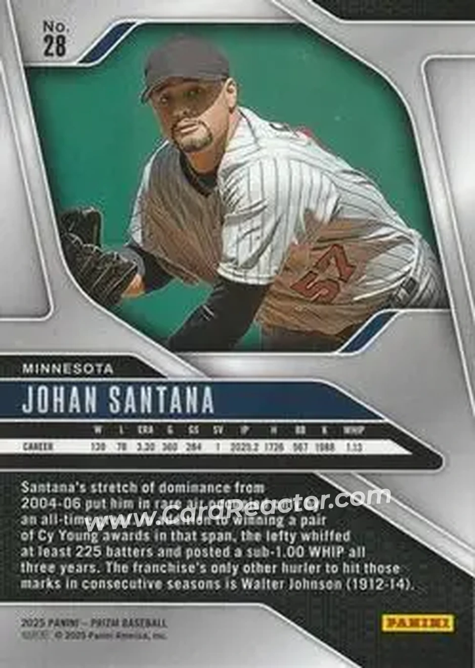 Back of Johan Santana