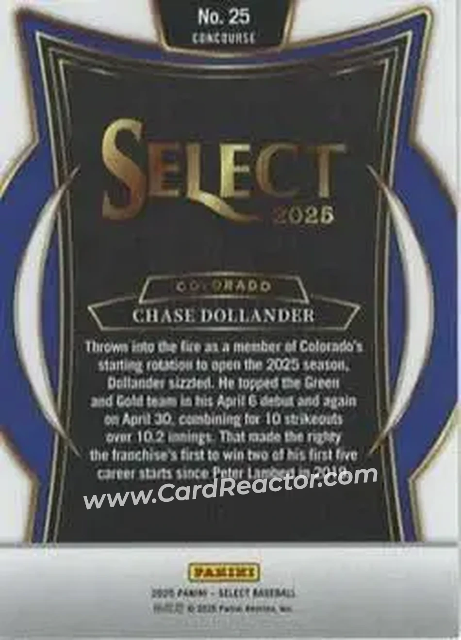 Back of Chase Dollander