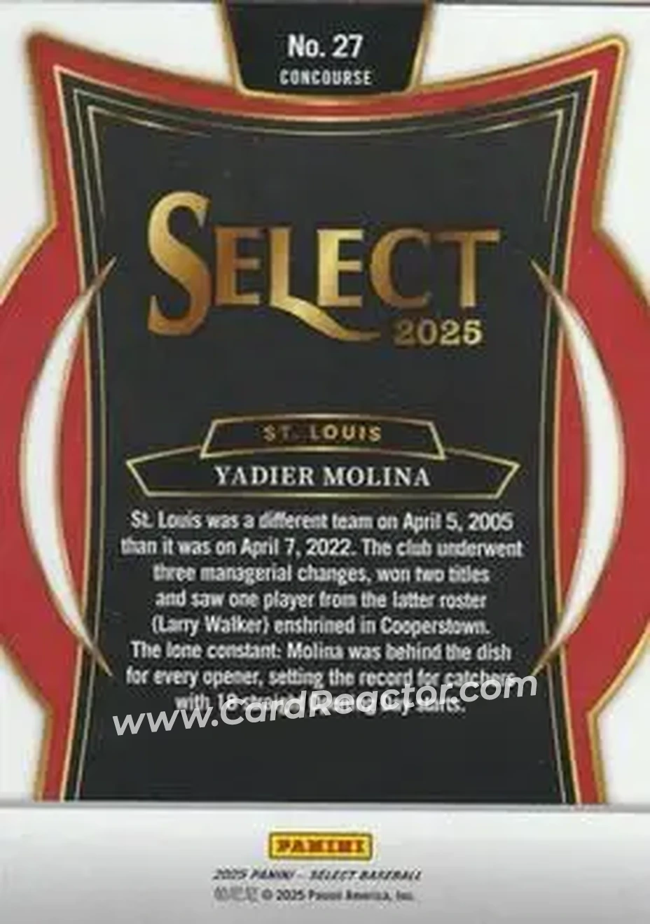 Back of Yadier Molina