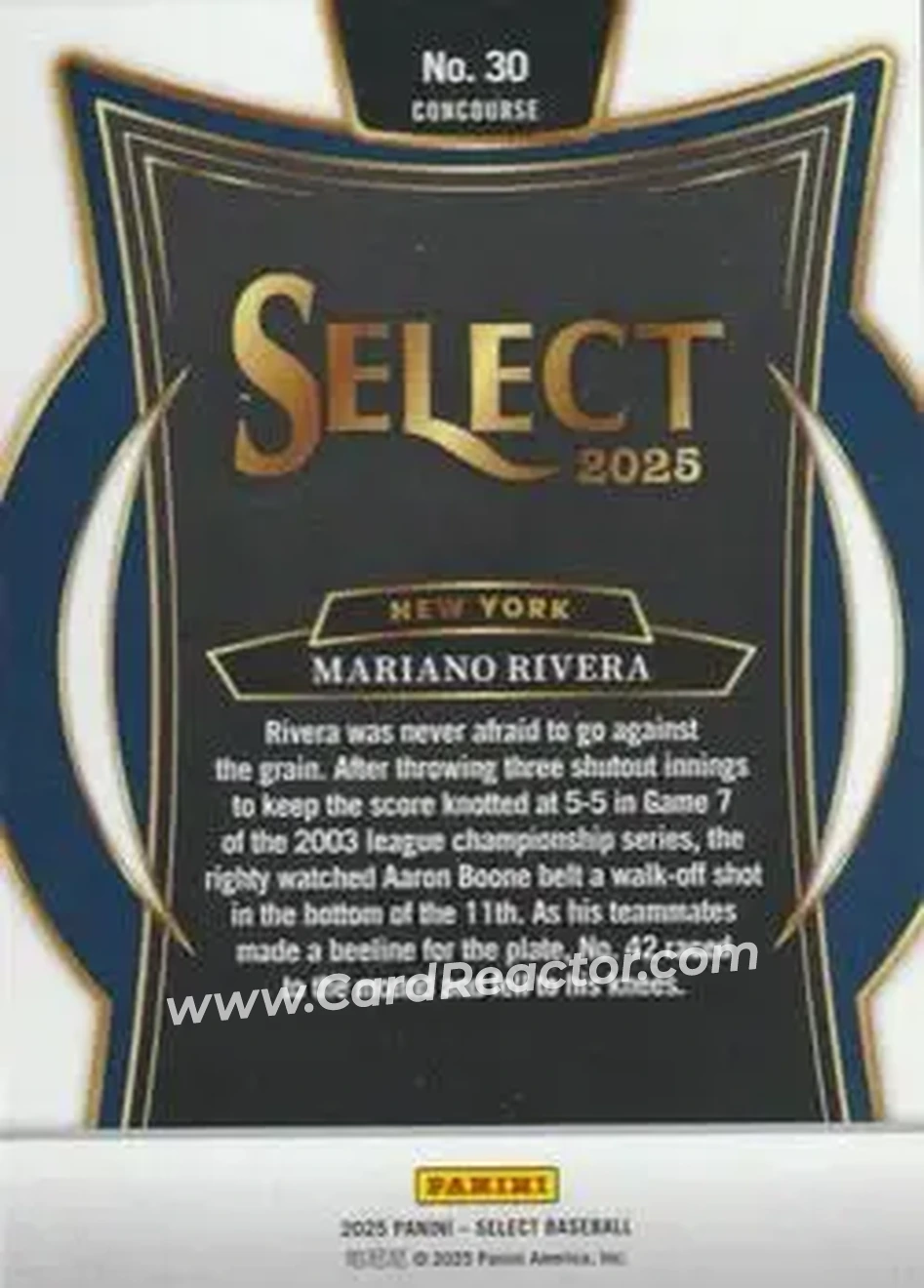 Back of Mariano Rivera