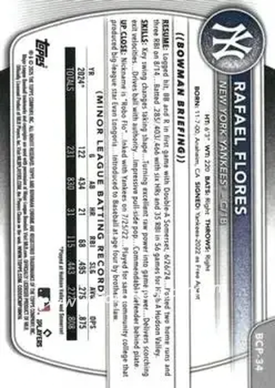 Back of Rafael Flores