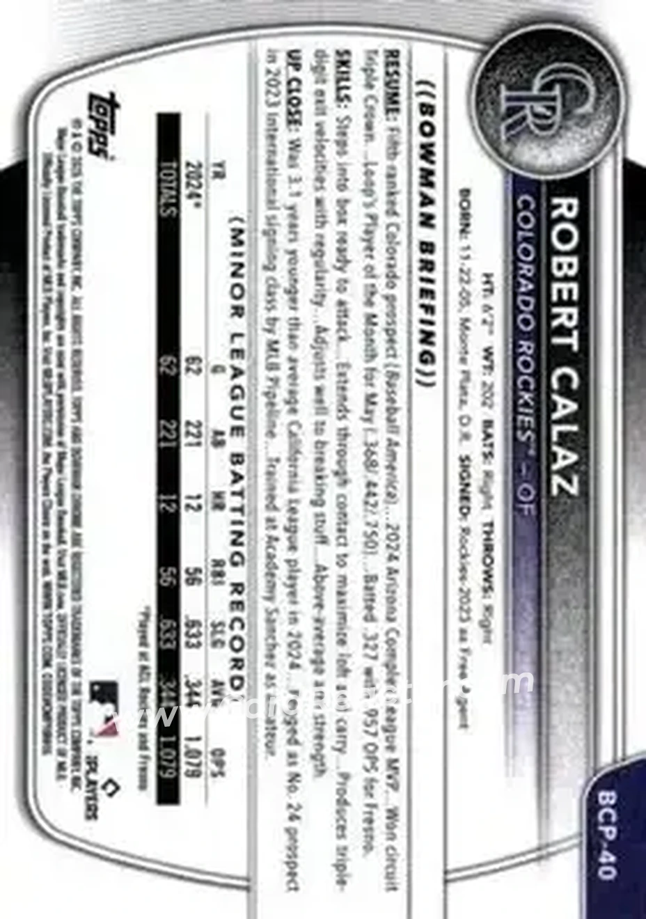 Back of Robert Calaz