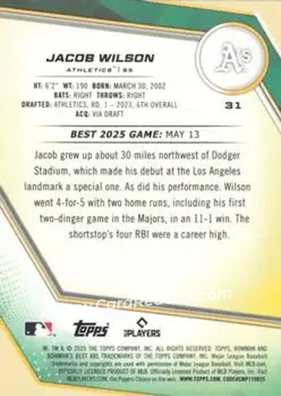 Back of Jacob Wilson