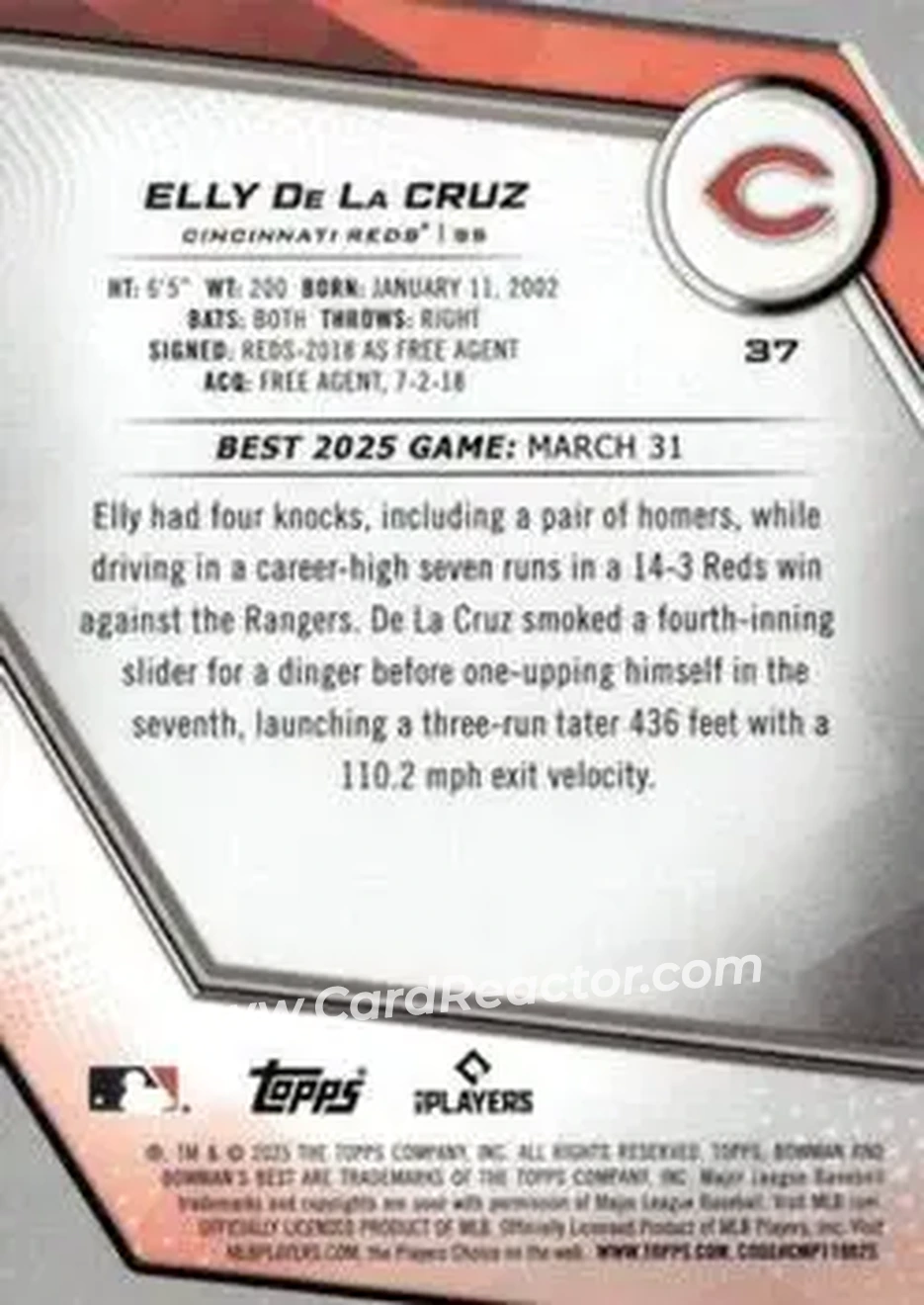 Back of Elly De La Cruz