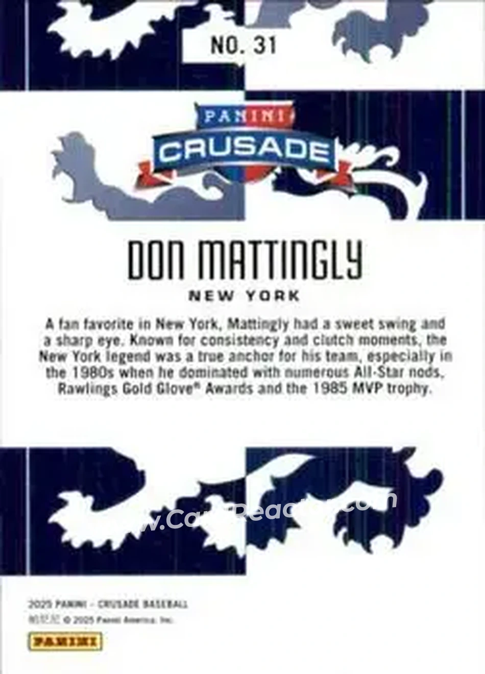 Back of Don Mattingly