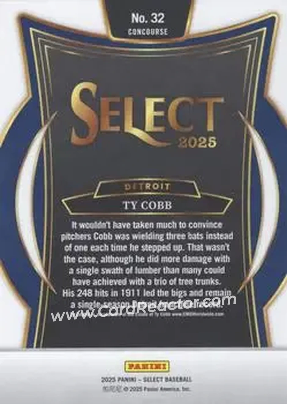 Back of Ty Cobb