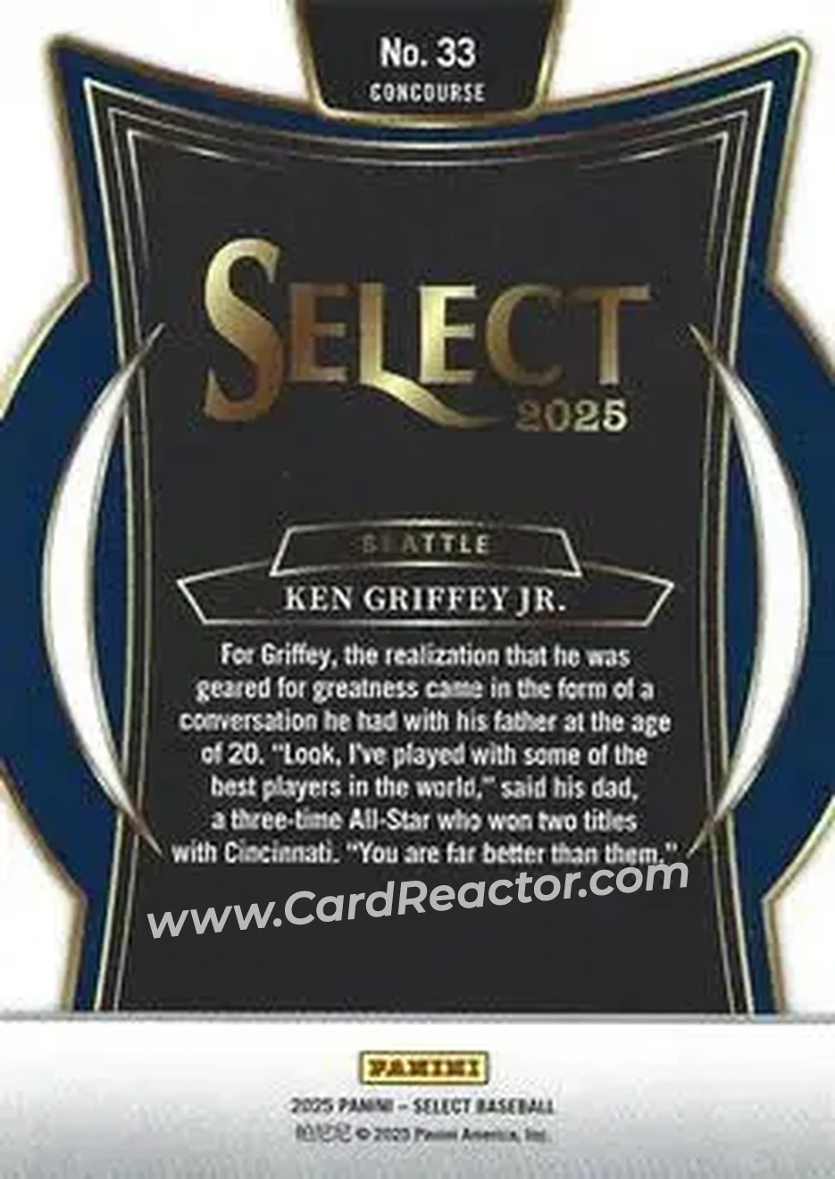 Back of Ken Griffey Jr.