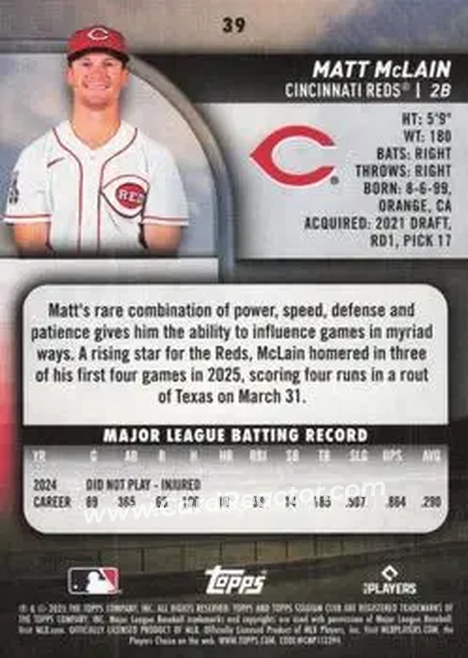 Back of Matt McLain
