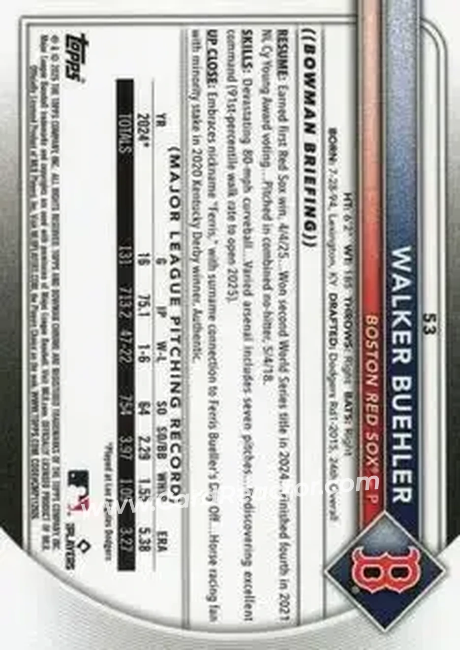 Back of Walker Buehler