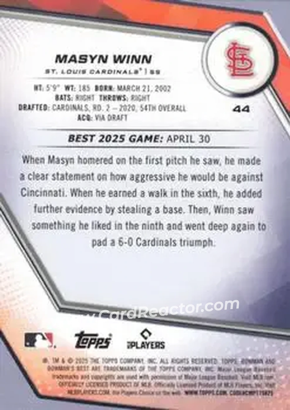 Back of Masyn Winn