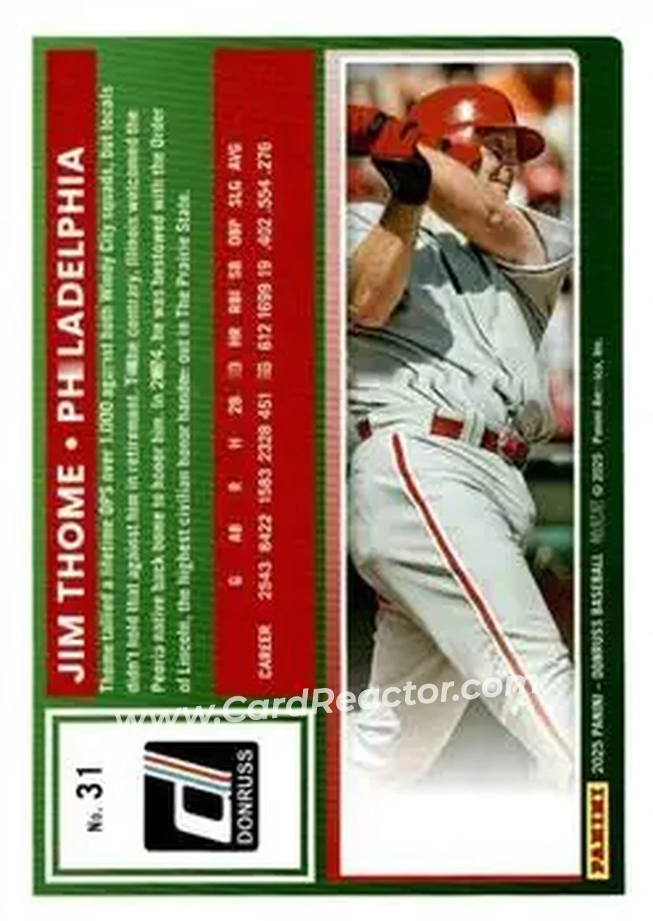 Back of Jim Thome