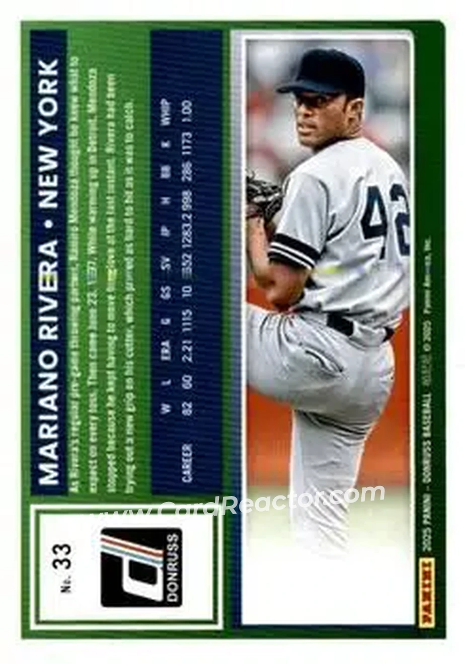Back of Mariano Rivera
