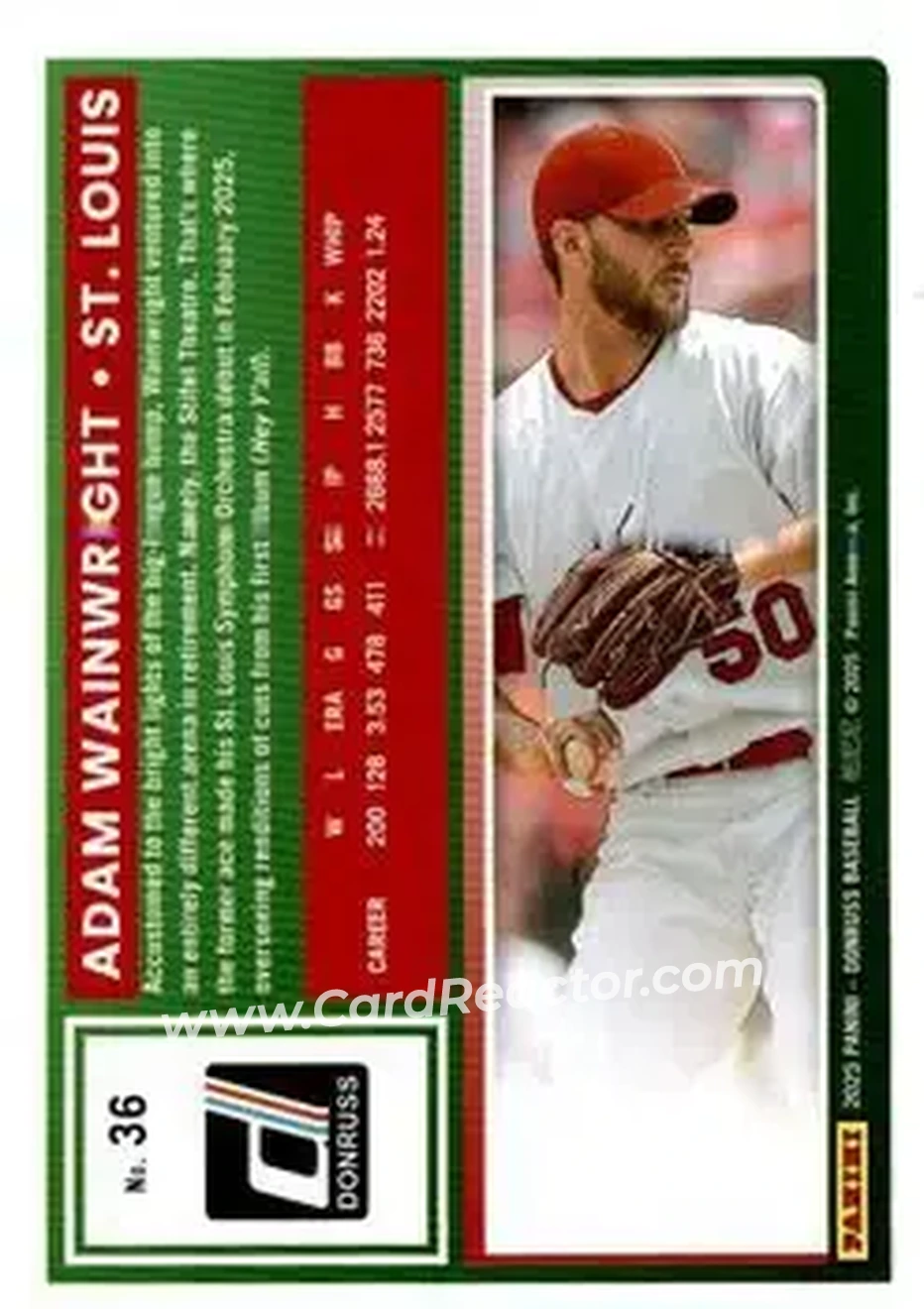 Back of Adam Wainwright