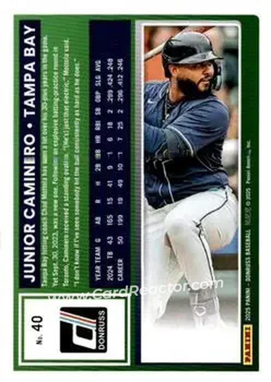 Back of Junior Caminero