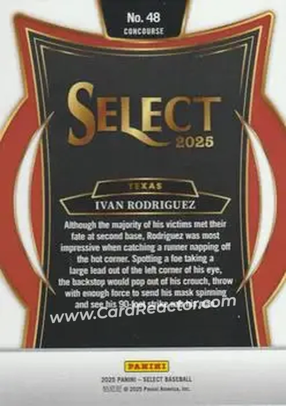 Back of Ivan Rodriguez