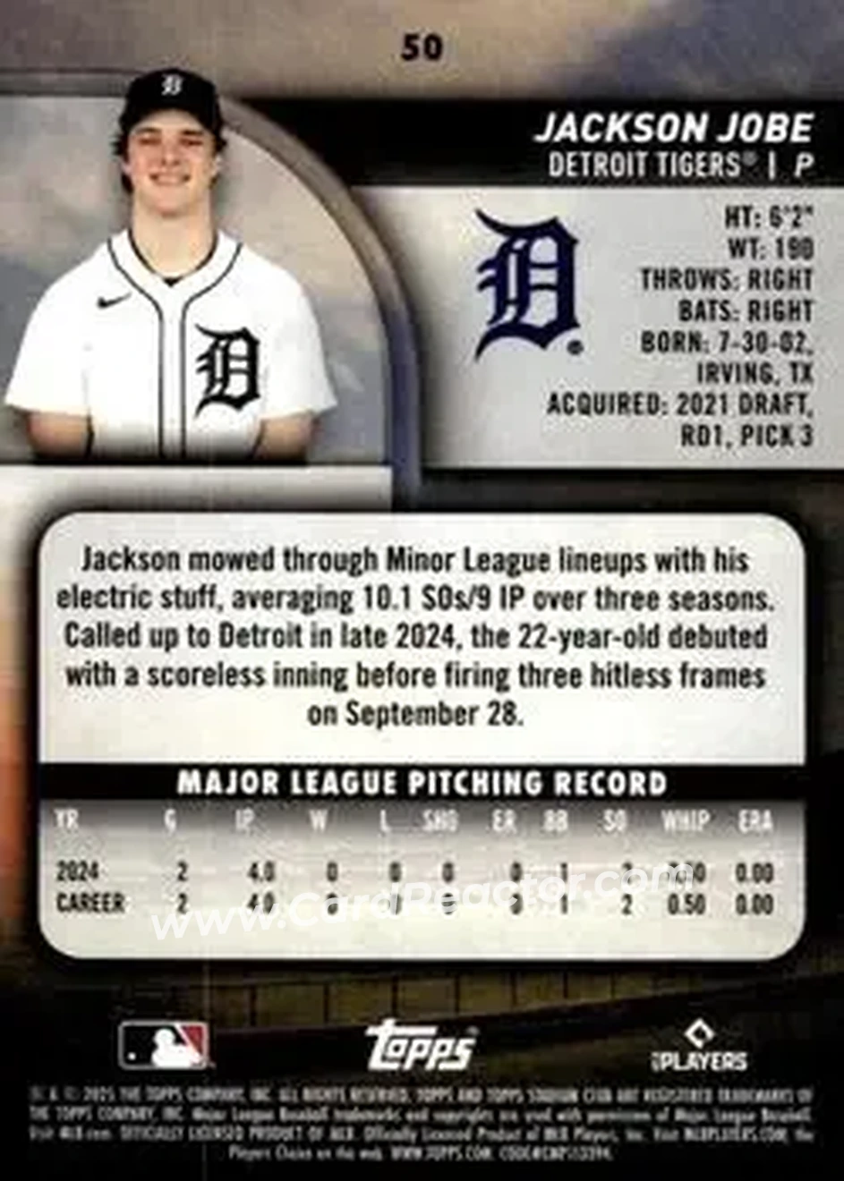 Back of Jackson Jobe