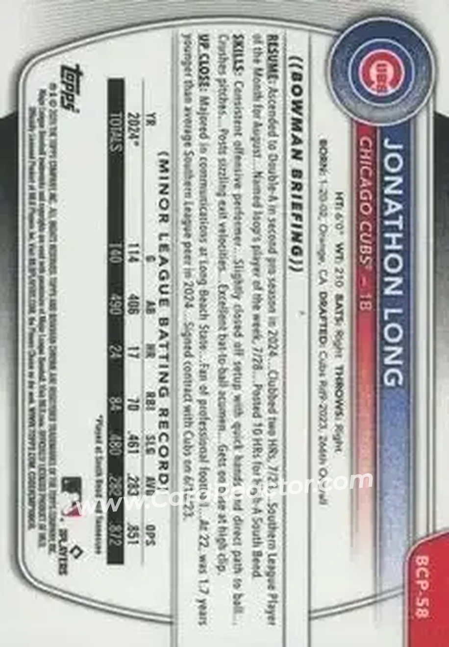 Back of Jonathon Long