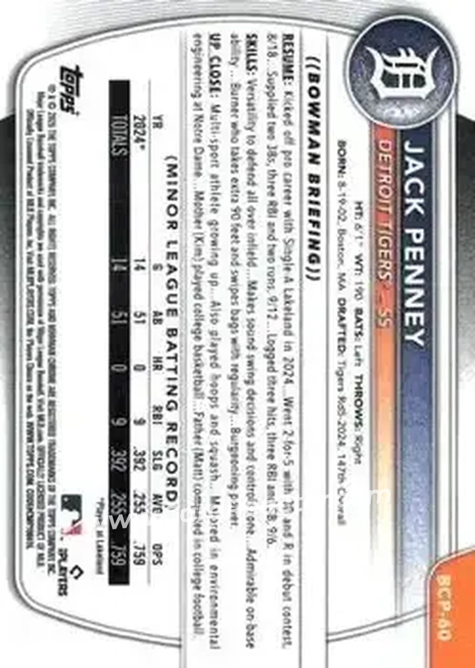 Back of Jack Penney