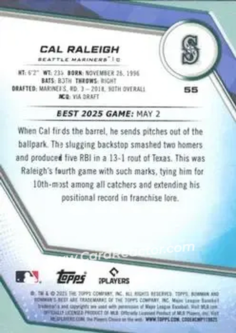 Back of Cal Raleigh