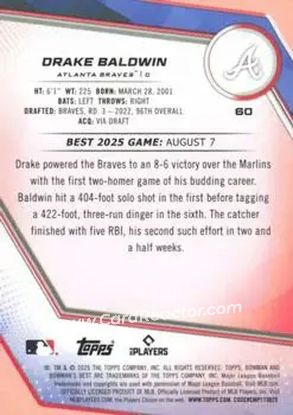 Back of Drake Baldwin