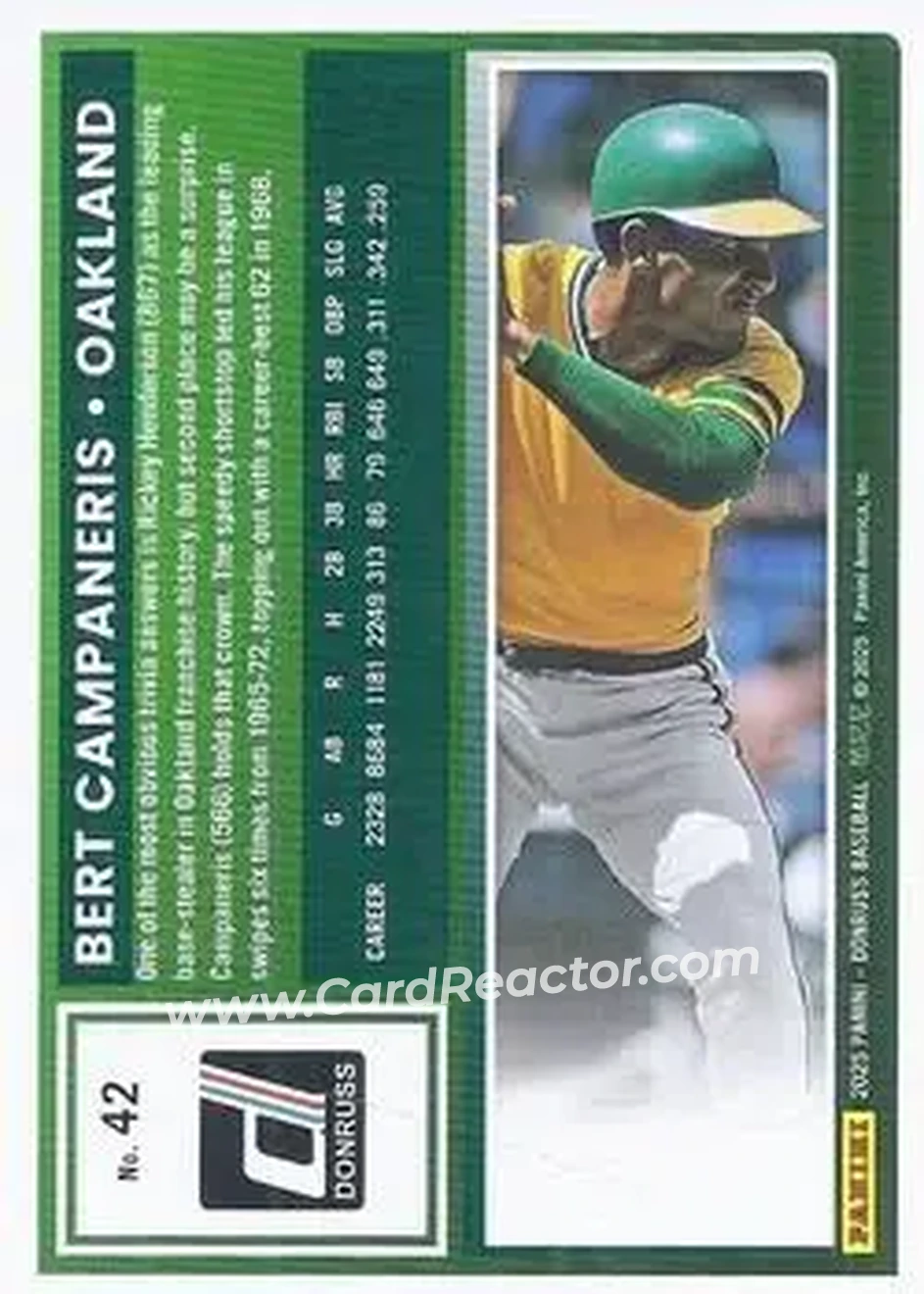 Back of Bert Campaneris