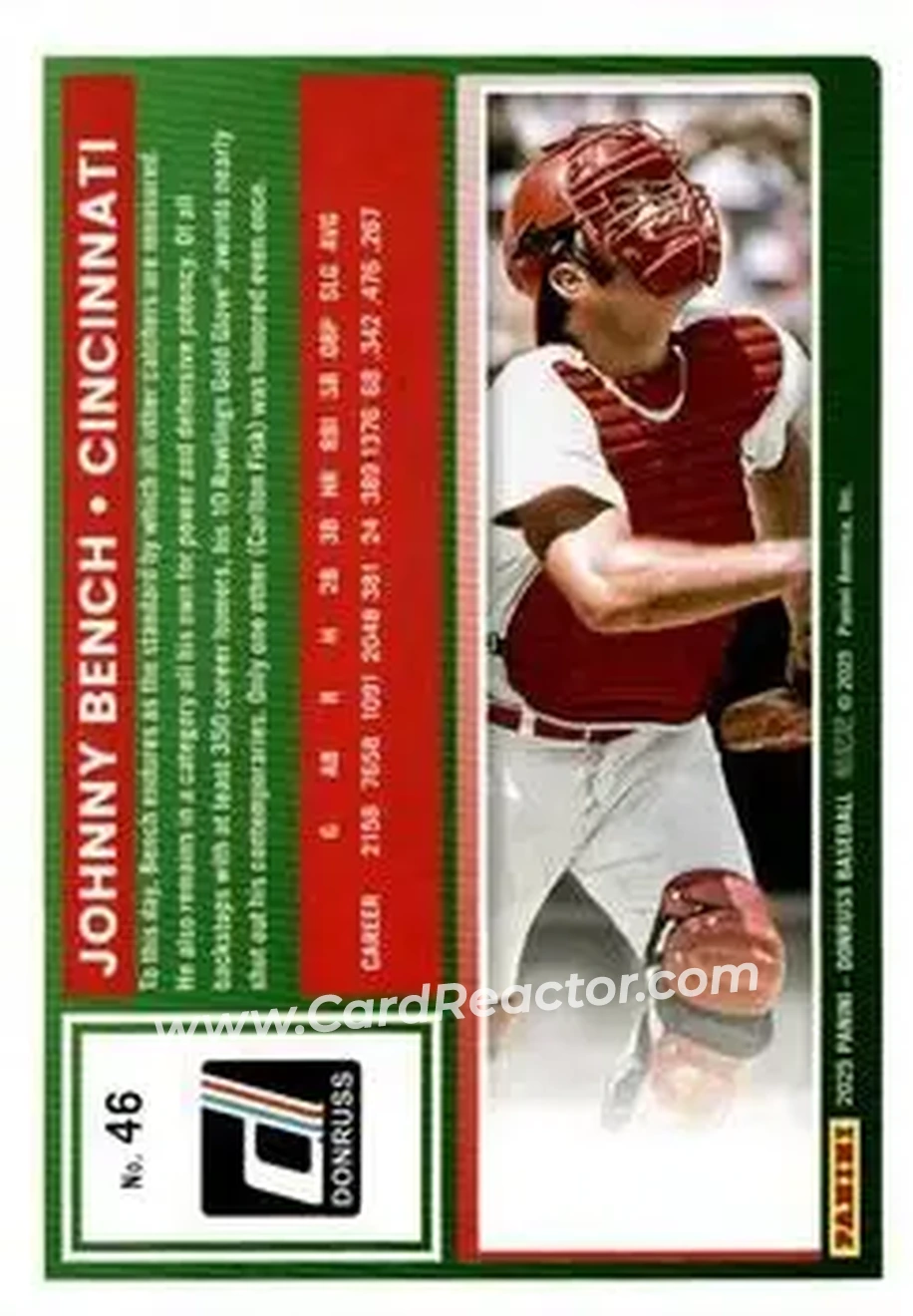 Back of Johnny Bench