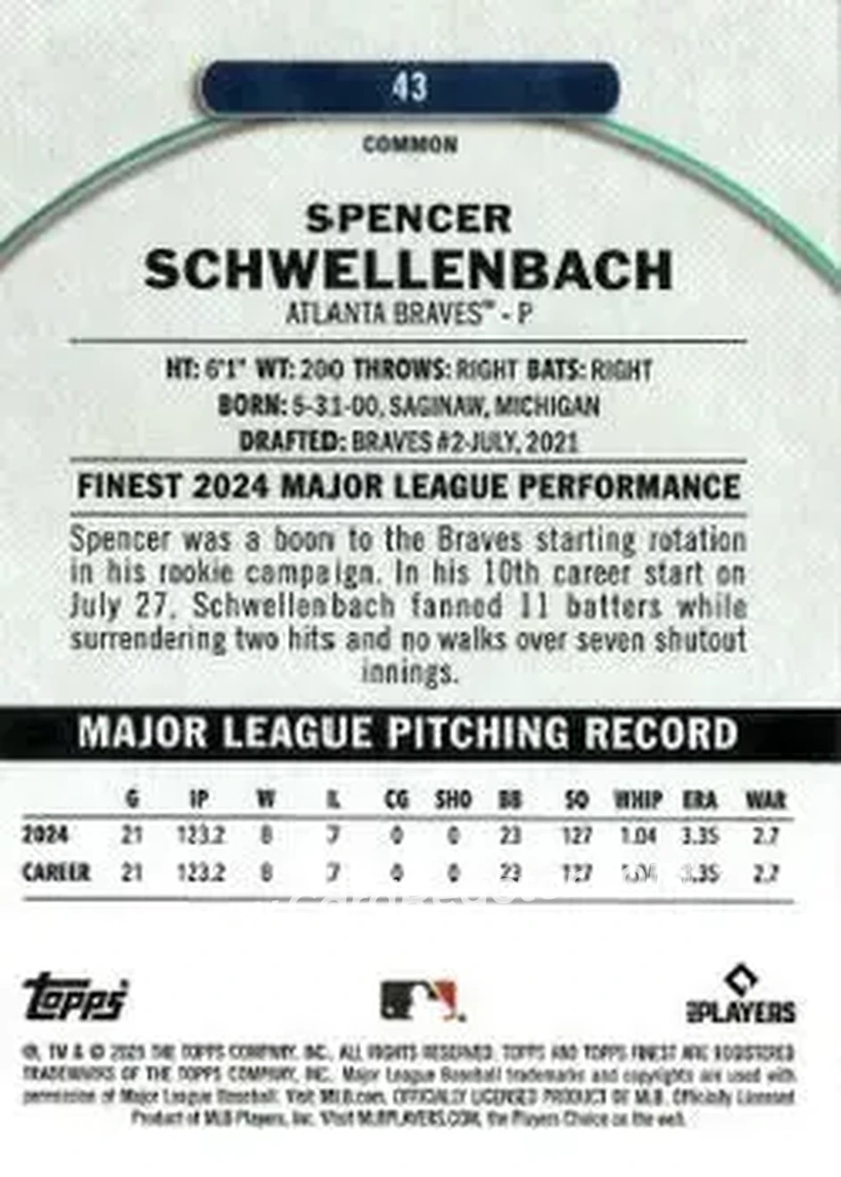 Back of Spencer Schwellenbach