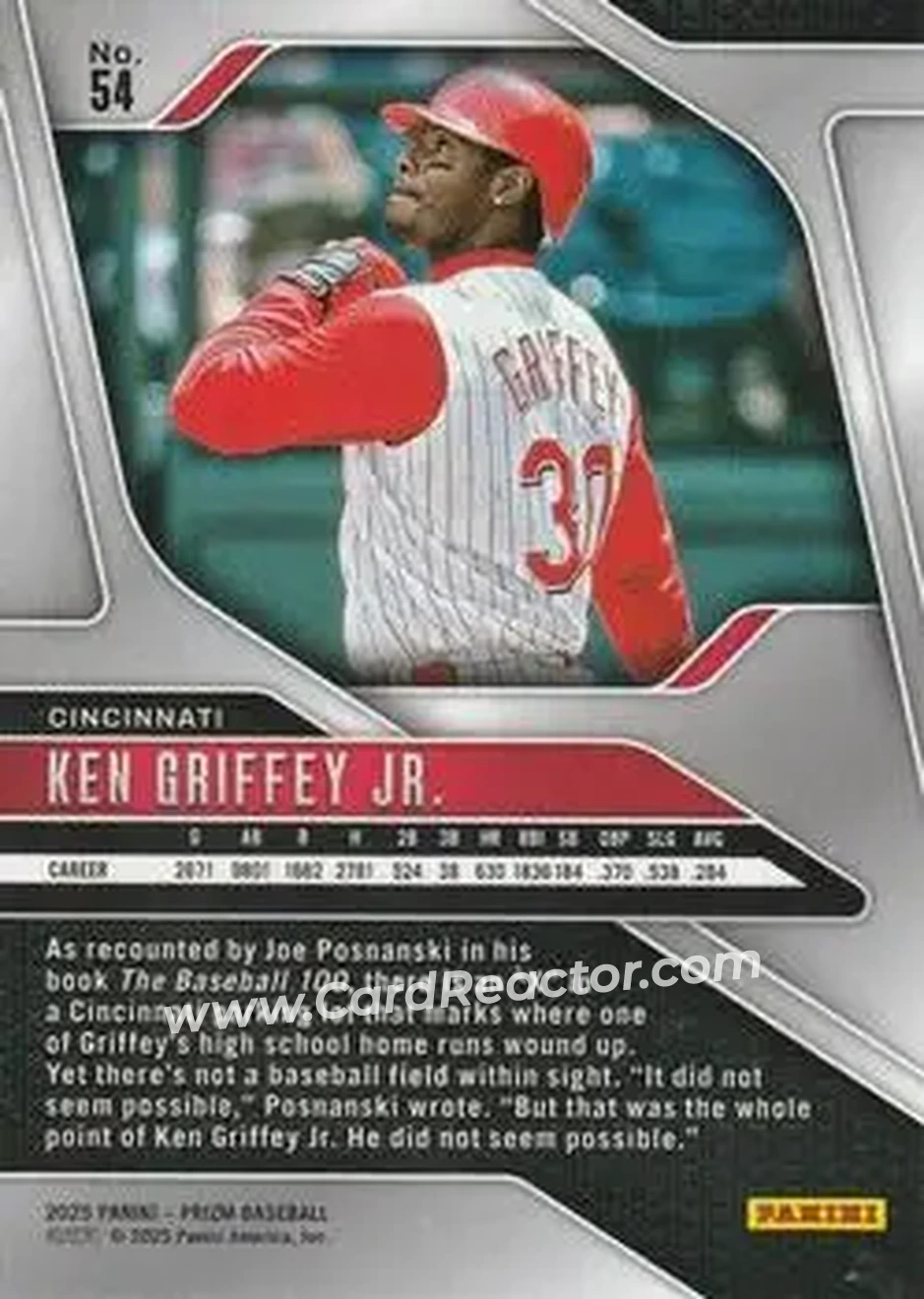 Back of Ken Griffey Jr.