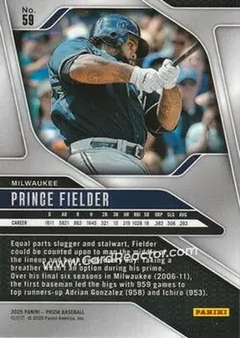 Back of Prince Fielder