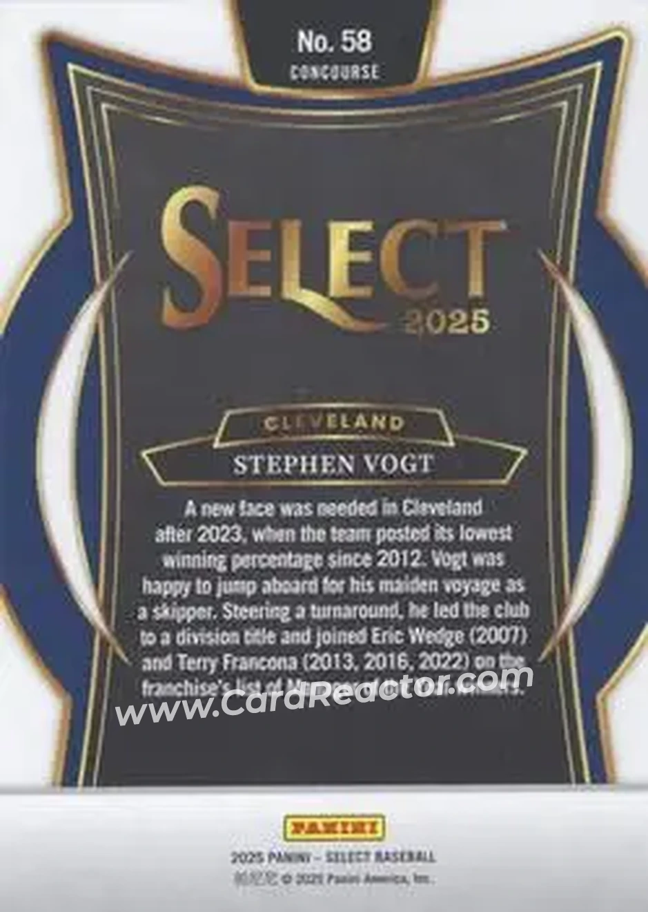 Back of Stephen Vogt