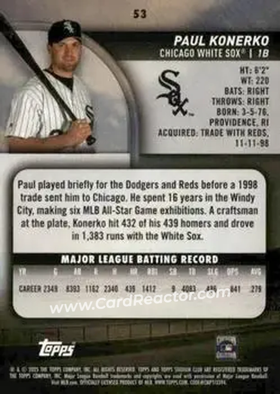 Back of Paul Konerko