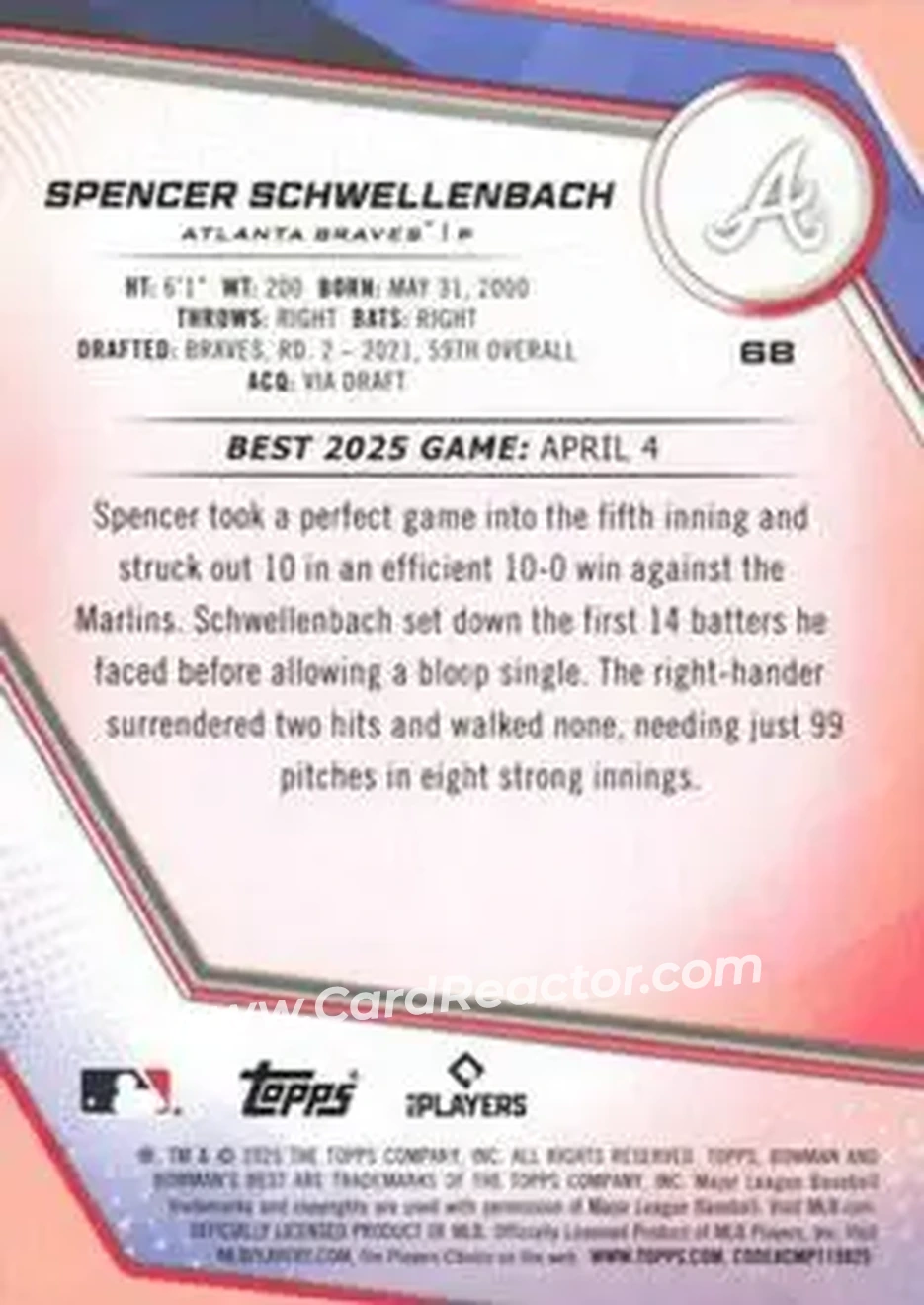 Back of Spencer Schwellenbach