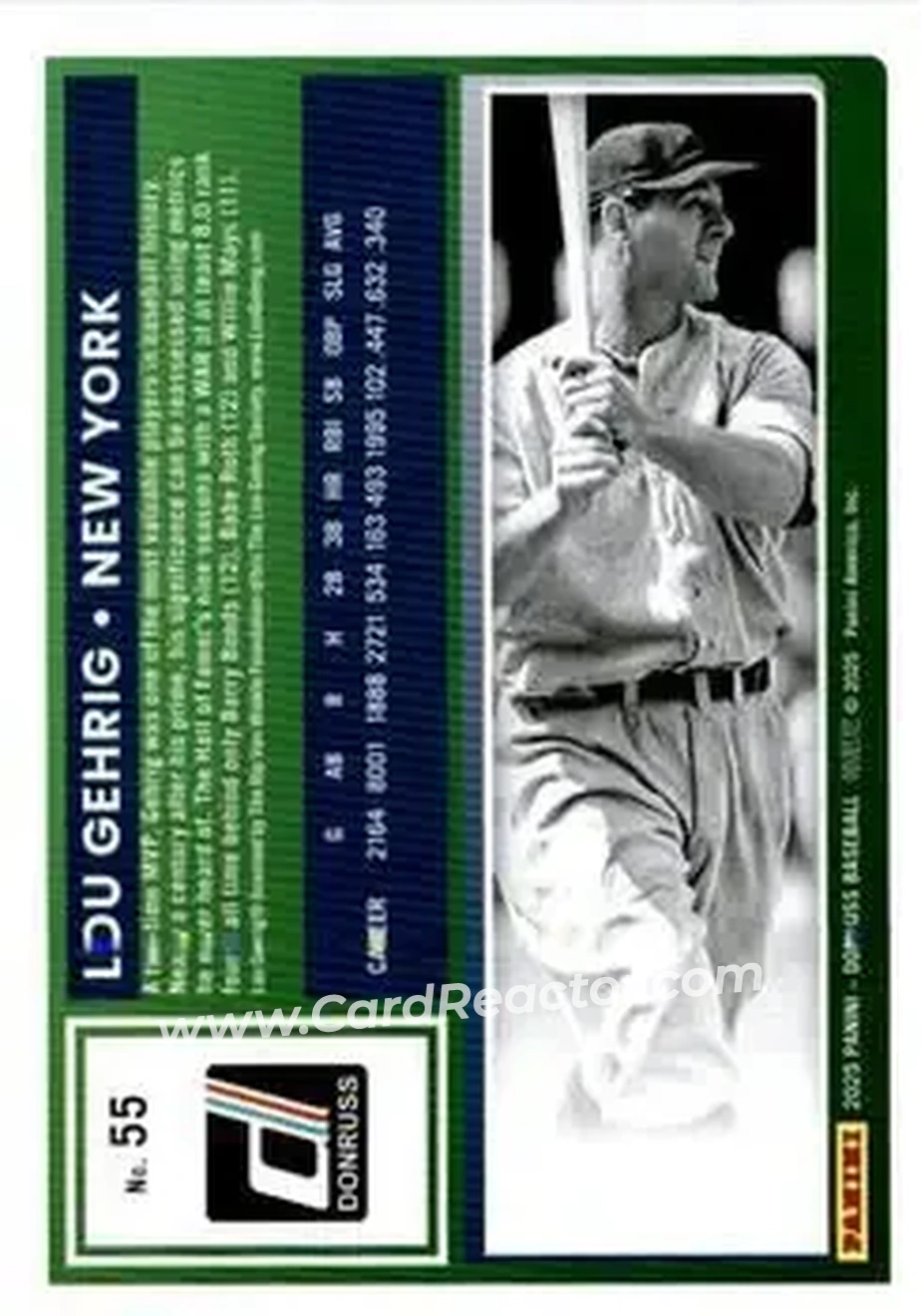 Back of Lou Gehrig