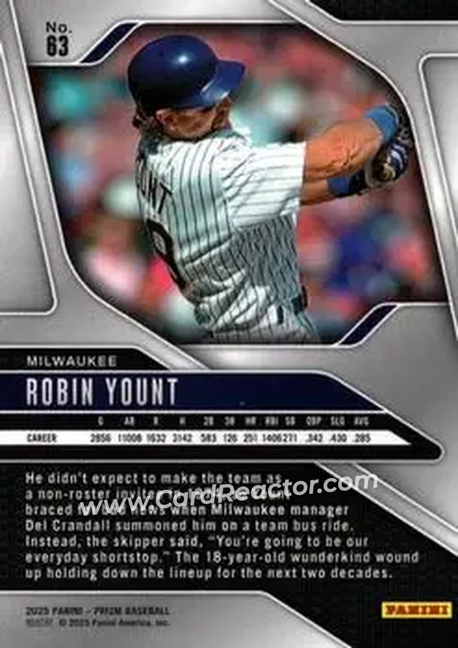 Back of Robin Yount