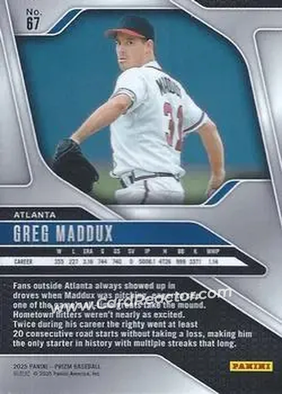 Back of Greg Maddux