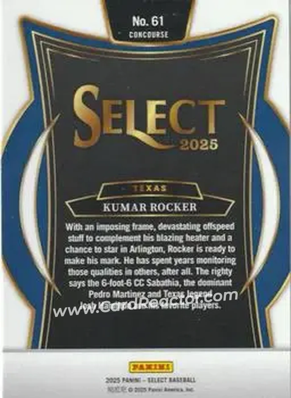 Back of Kumar Rocker