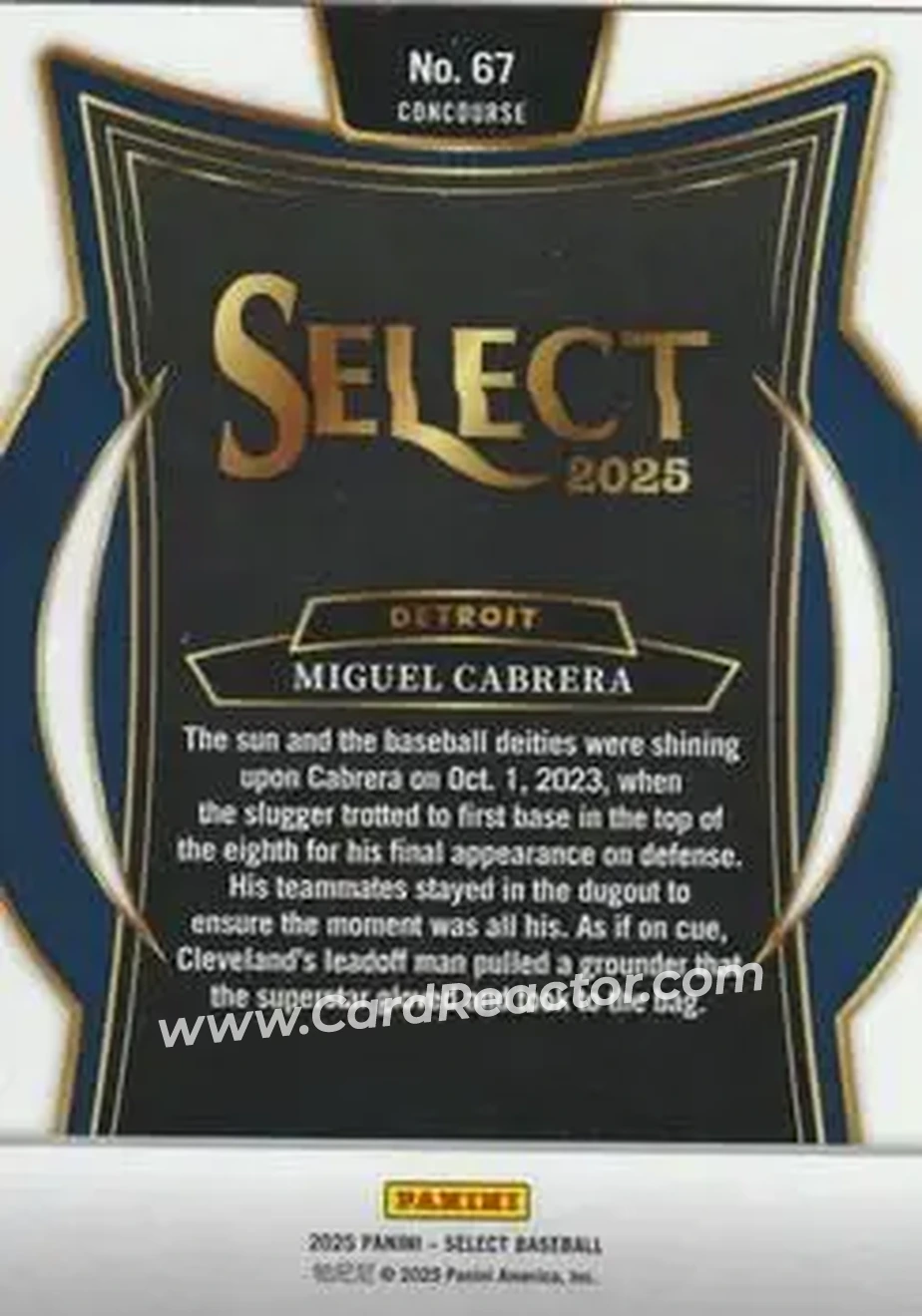 Back of Miguel Cabrera