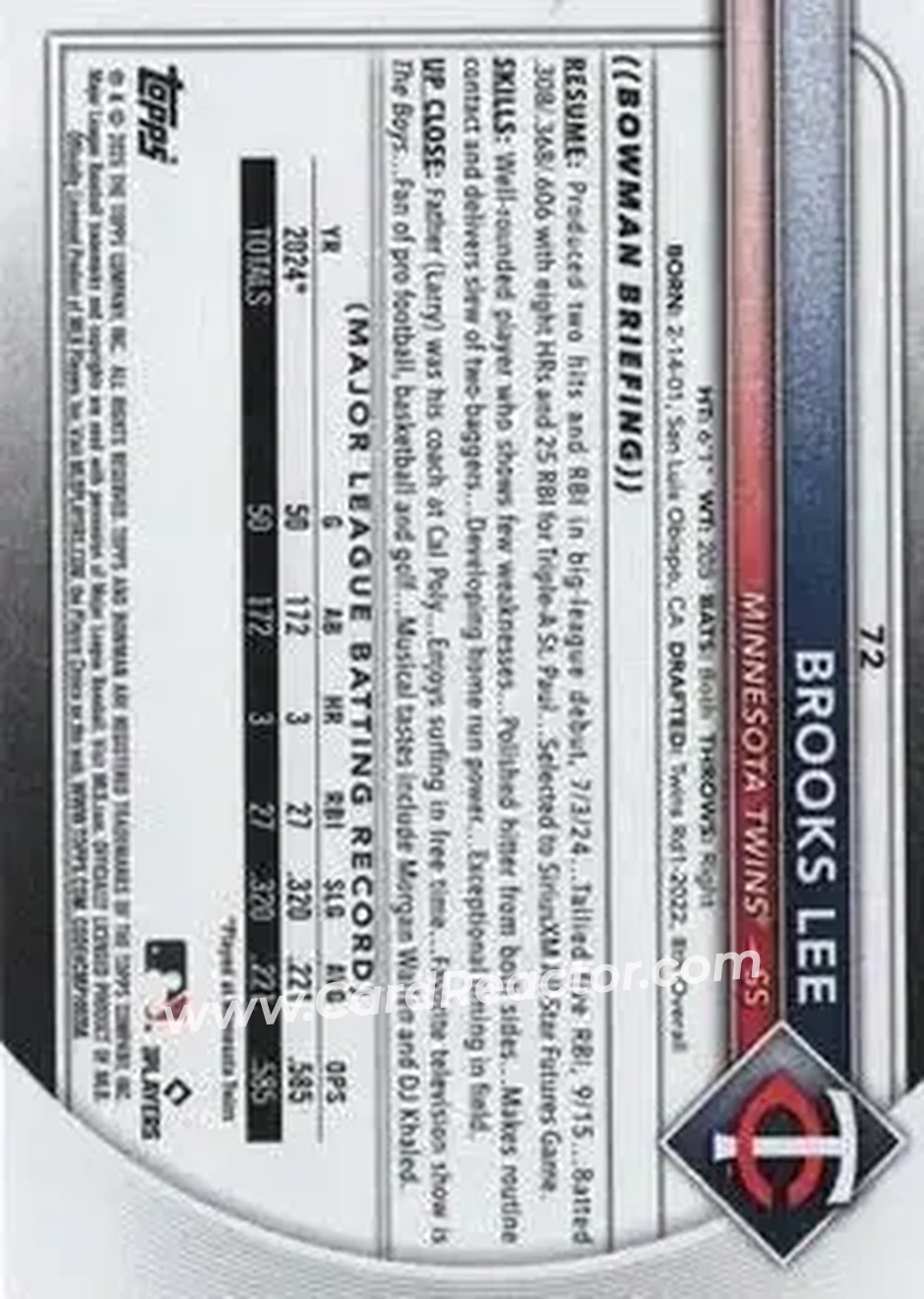 Back of Brooks Lee