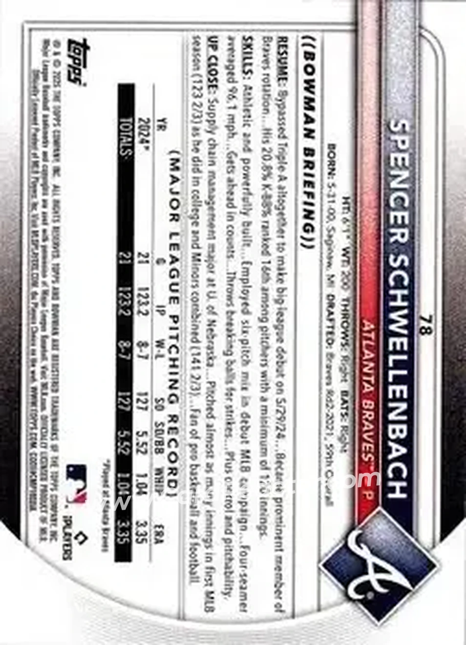 Back of Spencer Schwellenbach
