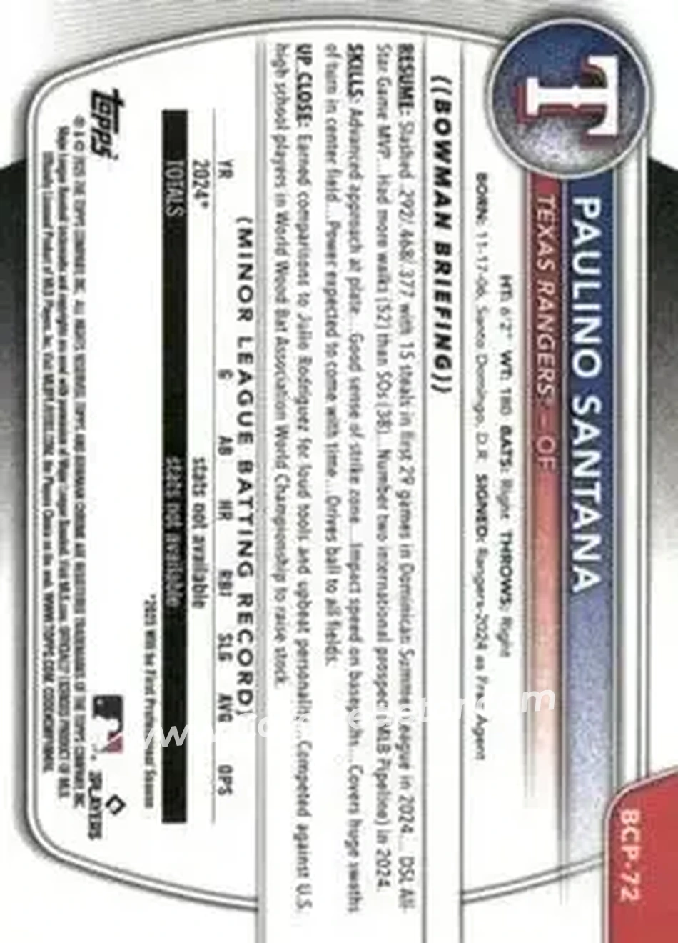 Back of Paulino Santana
