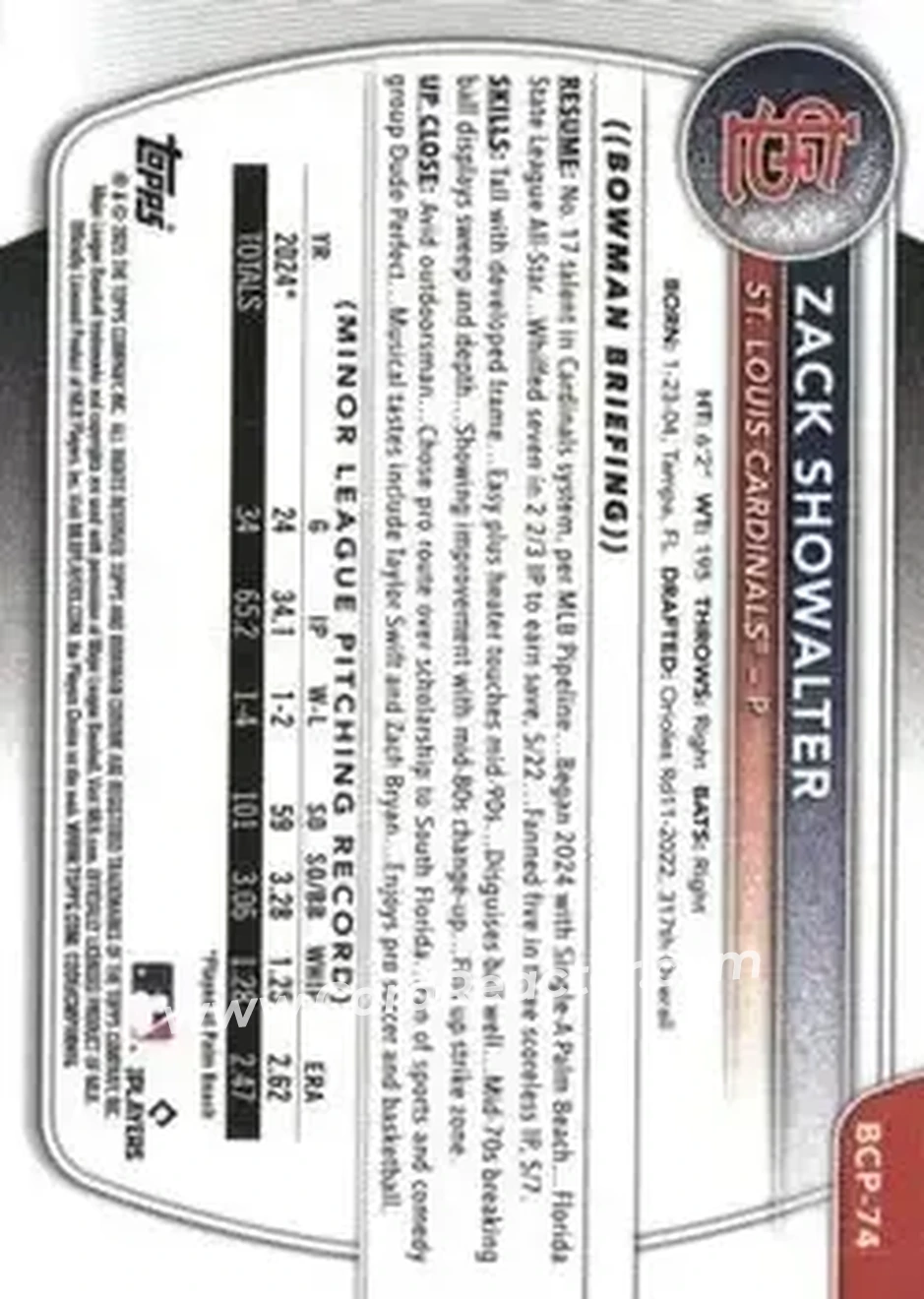 Back of Zack Showalter