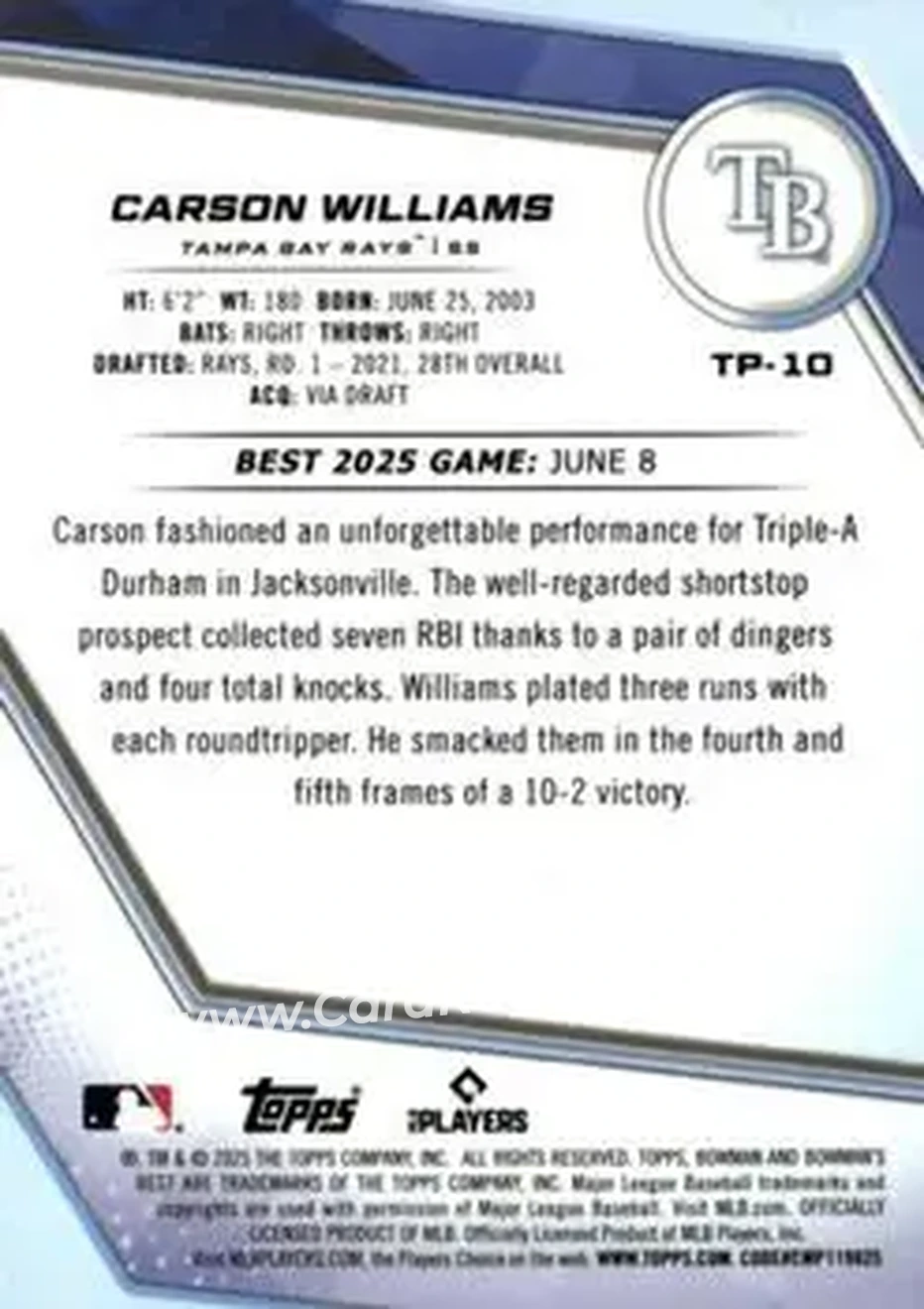 Back of Carson Williams