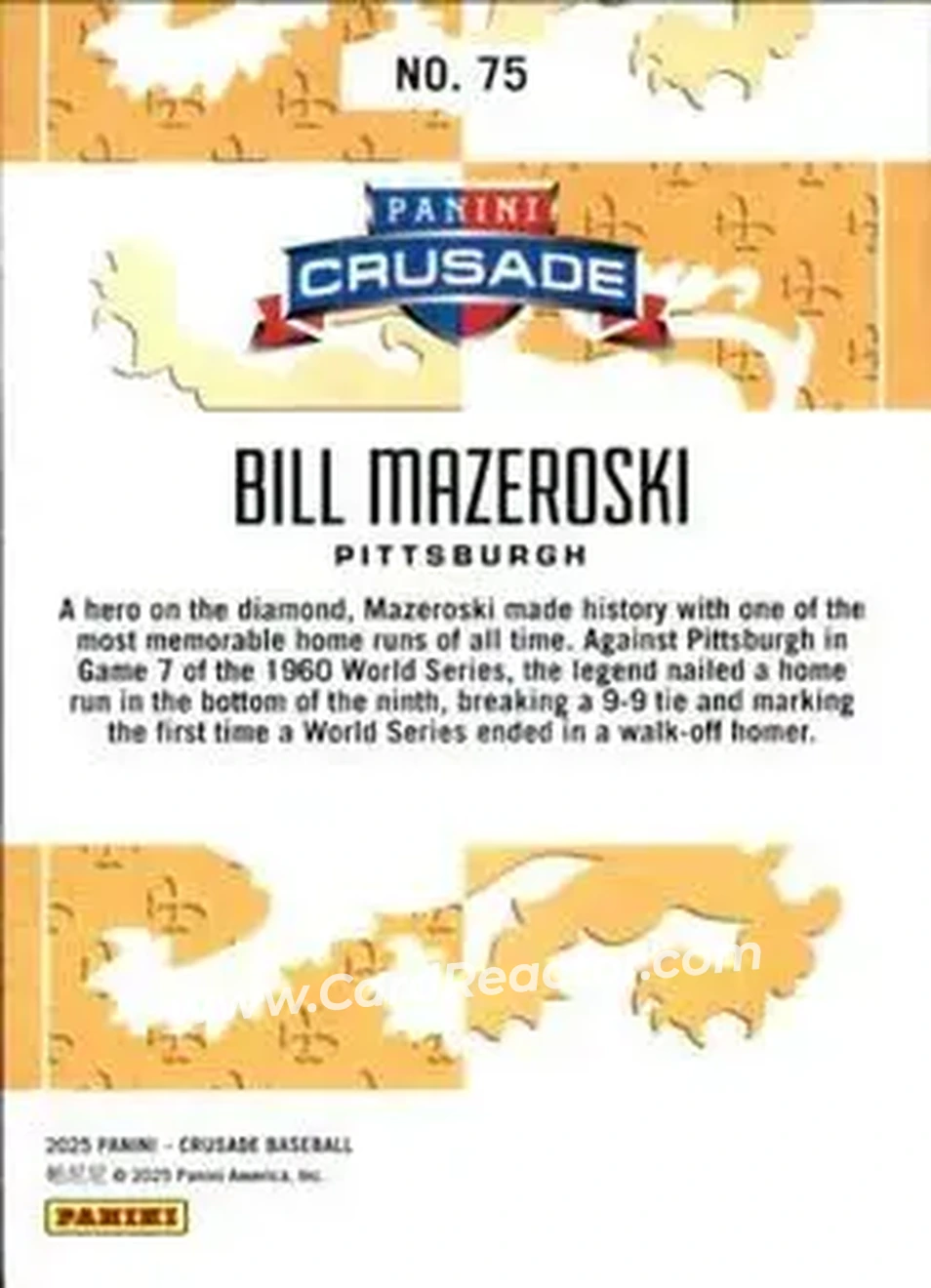 Back of Bill Mazeroski