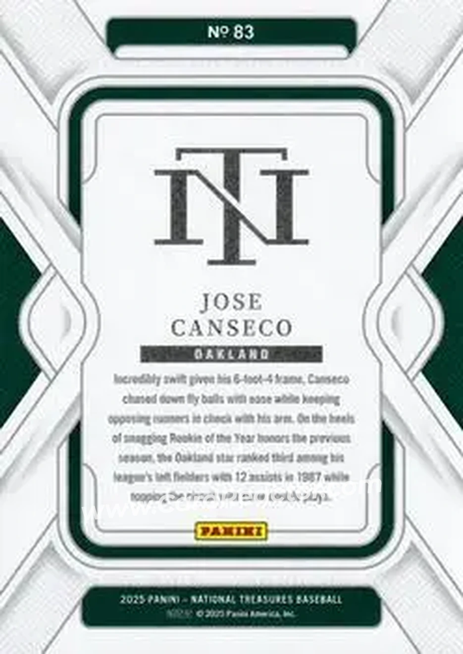 Back of Jose Canseco