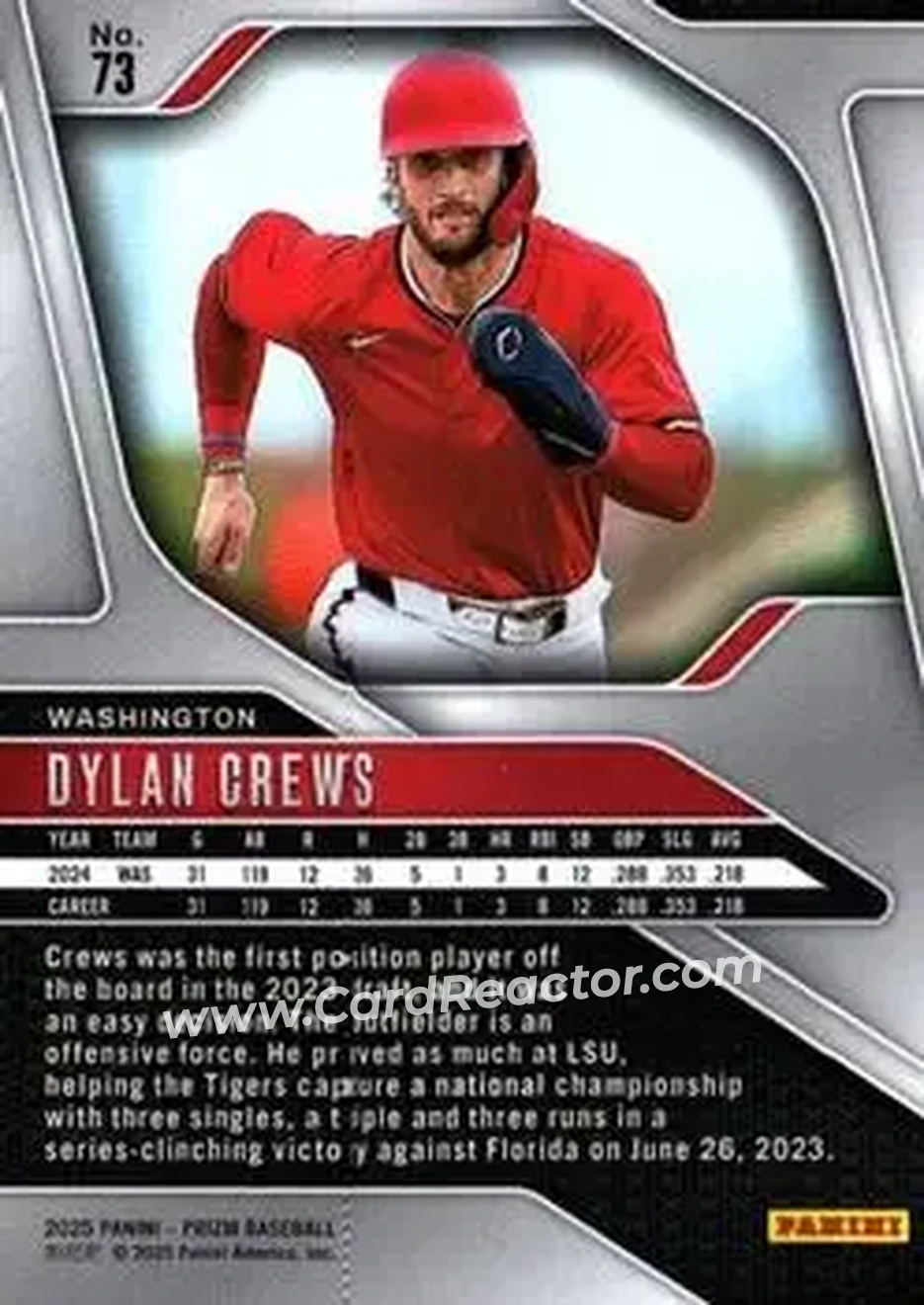 Back of Dylan Crews